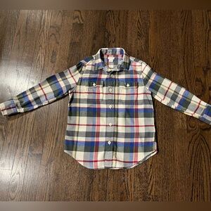 J. Crew Crewcuts Boys Plaid Flannel Button-Up Shirt Size 6/7